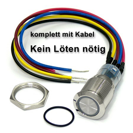 Excellway® 19mm LED Drucktaster Grün Vandalismus Taster Klingeltaster Auto u.s.w