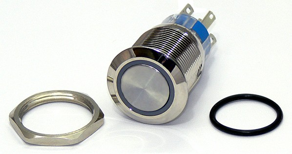 22mm LED Druckknopf Drucktaster Ein/Aus Knopf Schalter für Auto Boot DC 12 